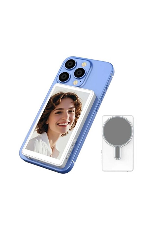 Magnetic Phone Vlog Selfie Monitor Screen in White – Portable Screen Casting & Mirroring Device