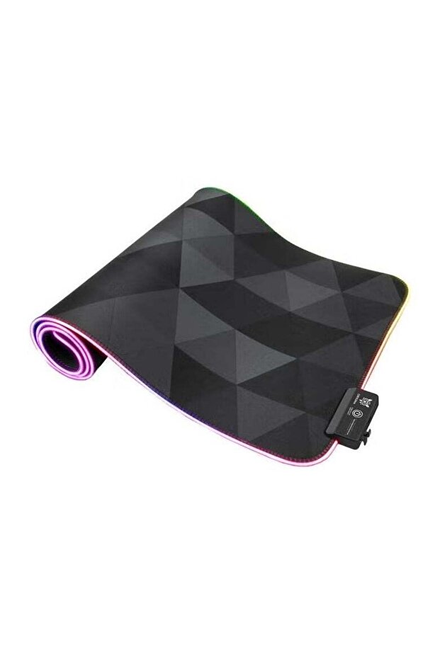 MP006 RGB Mousepad Black | Large Gaming Mousepad with Colorful LED Lighting, Soft and Durable Surface