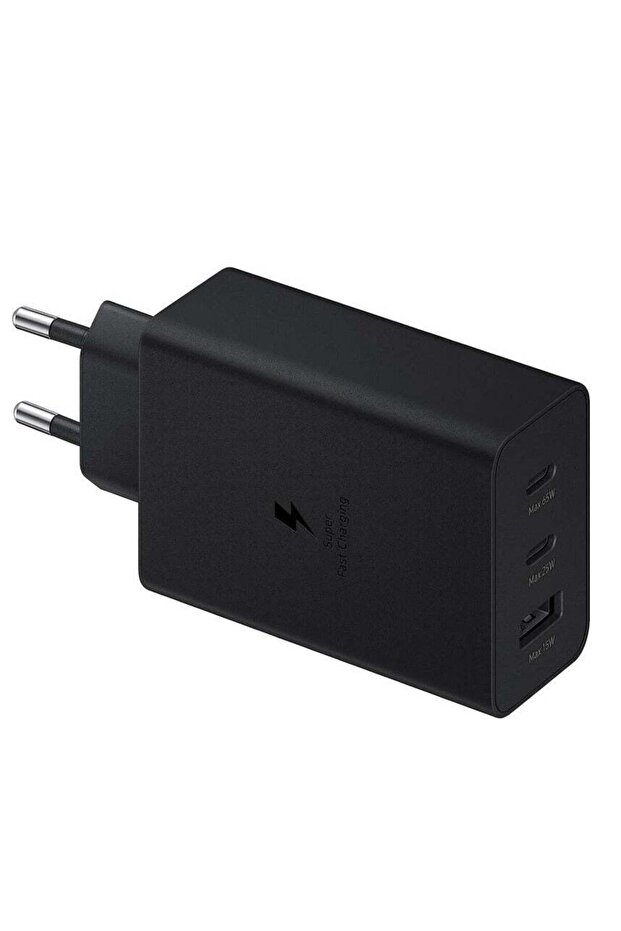 65W Power Adapter Trio – Compact and Versatile, Black