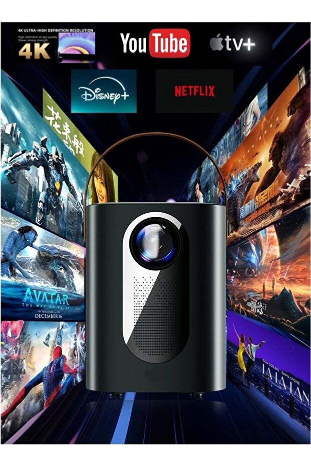Smart 5G Portable Projector HY6 - HD 1080P, 4K Support, Android 9, WiFi, Bluetooth