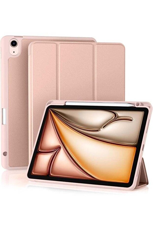 Rose Pink Slim Trifold Stand Case for iPad Air 13" M2 (2024) & iPad Pro 12.9" (6th/5th/4th Gen)