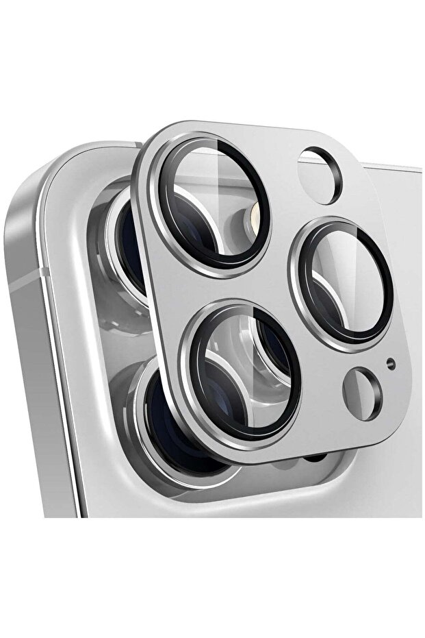 Camera Lens Protector for iPhone 15 Pro/Pro Max, 9H Tempered Glass, White Titanium