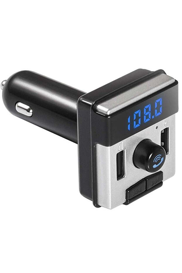 Bluetooth Car FM Transmitter with Fast Dual USB charger Hands free calling, Black, DZ- 595KWD