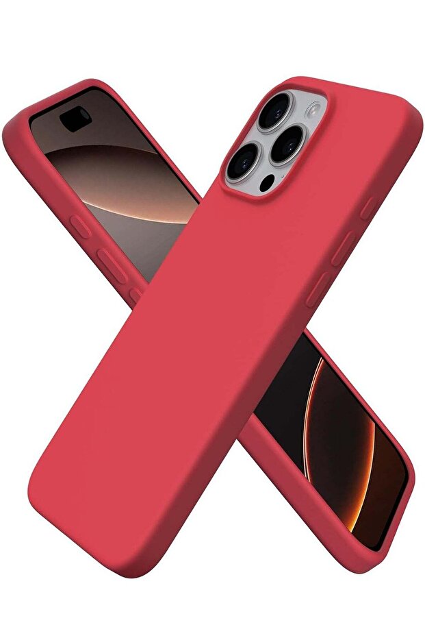 Soft Red Silicone Case for iPhone 16 Pro Max - Anti-Scratch & Shockproof Protection
