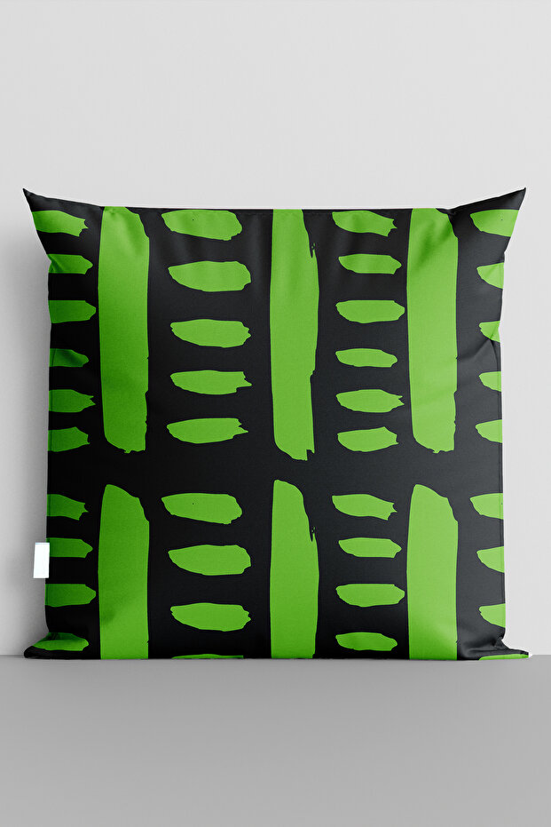 Green Horizontal and Vertical Lines Double Sided Digital Printed Pillow Throw Pillow Cover - 7013