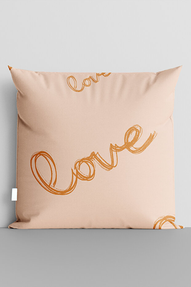 غطاء وسادة مطبوع رقميًا على الوجهين بنص Orange Love - 5544