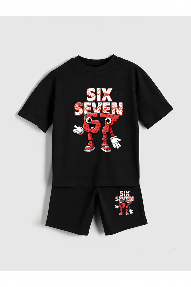 Six Seven Printed Boys' Shorts Set (100% Cotton)