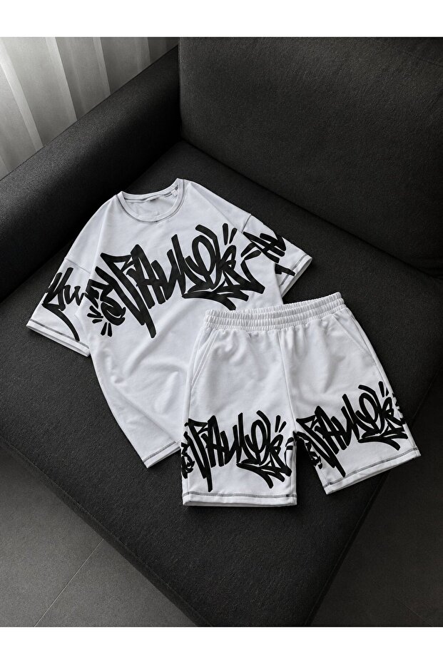 Graffiti Tech Unisex Oversize Top and Bottom Set