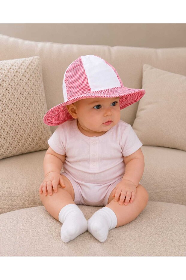 Baby Girl Cotton Woven Fabric Fedora Hat (Head Circumference up to 44 cm)