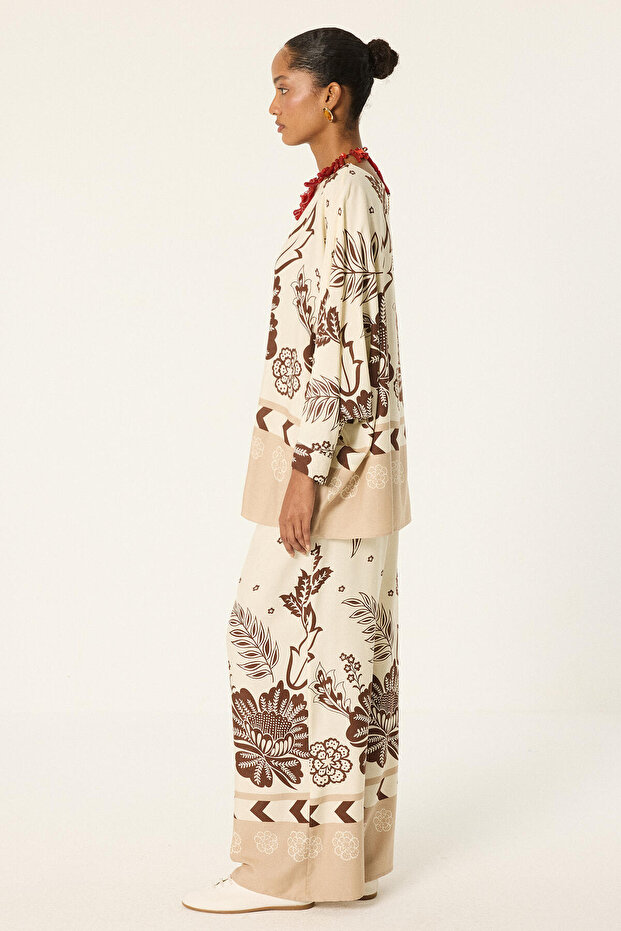 Patterned Tunic Pants Set - 4