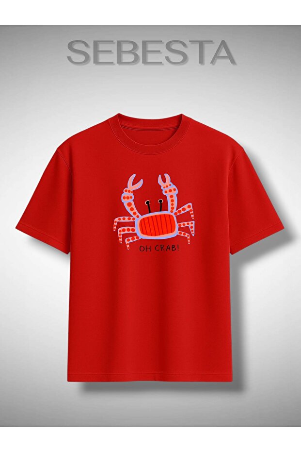 Oh Crab Printed Premium Oversize T-Shirt