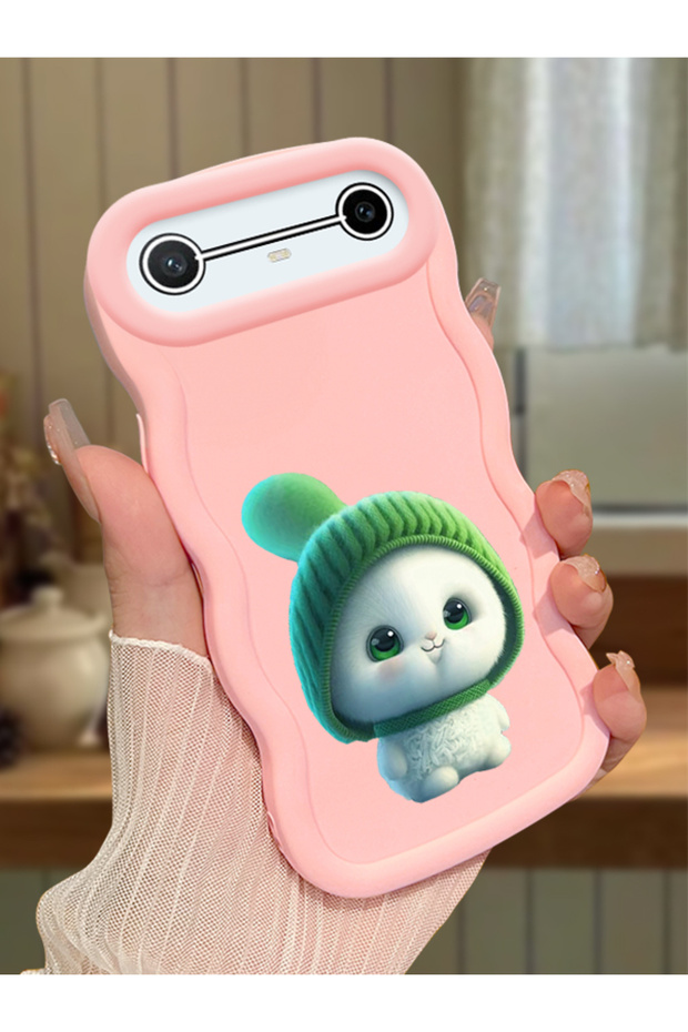 Tecno Spark Slim Compatible Case Camera Protector Pink Silicone Couple Phone Case Cute Pattern