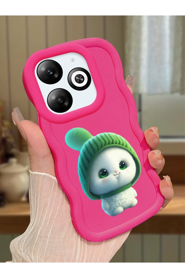 Infinix Hot 40I Compatible Case Camera Protective Red Silicone Couple Phone Case Cute Pattern