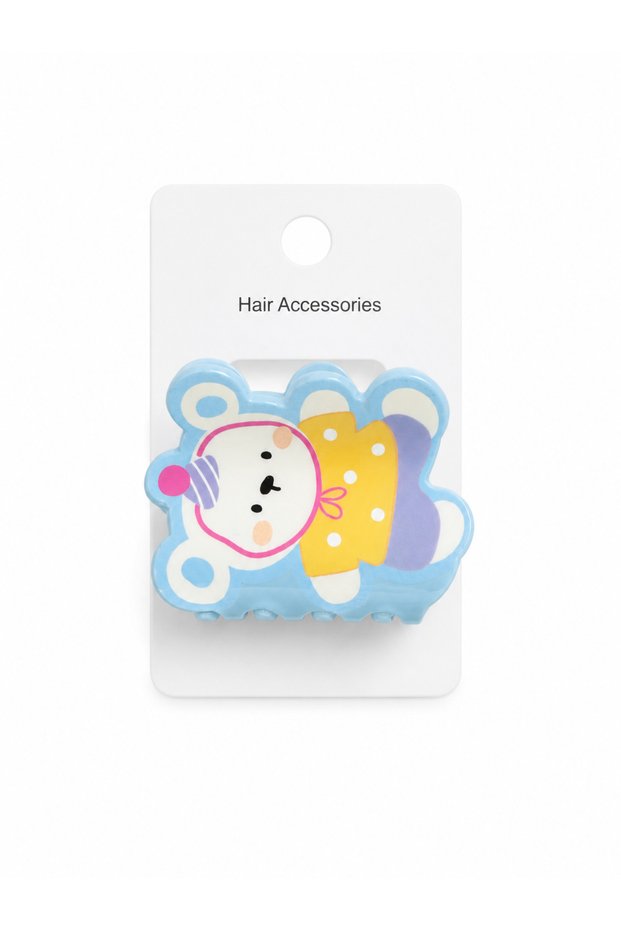 Children's Peg Buckle with Teddy Bear Figure, Blue