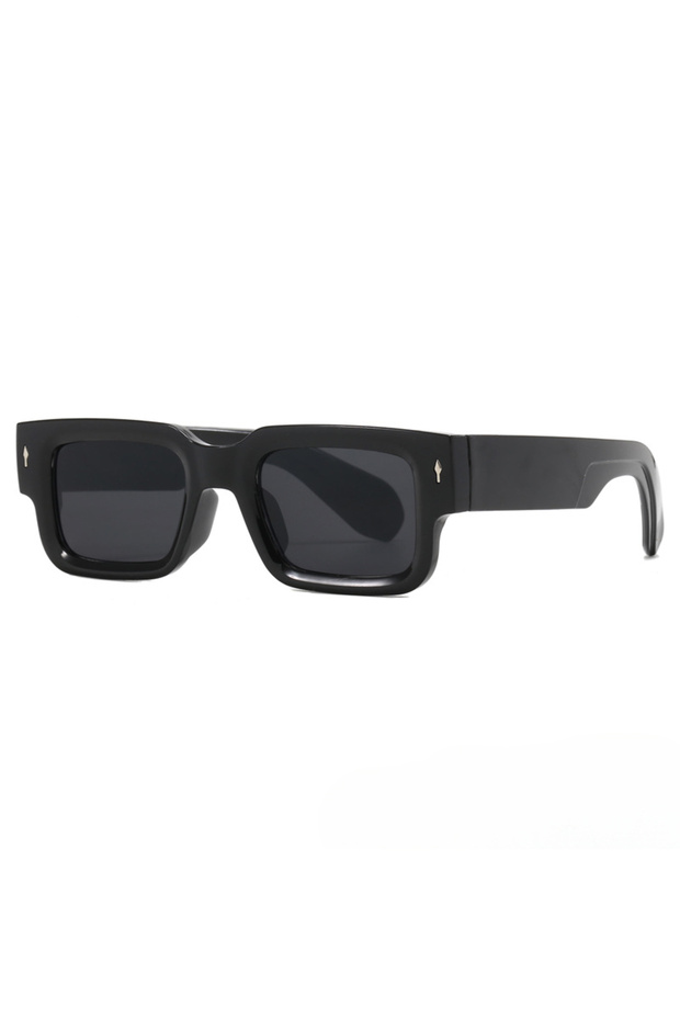 black Retro Men Square Sunglasses for Women Vintage Luxury Rivet Designer Sun Glasses Fashion Arrow