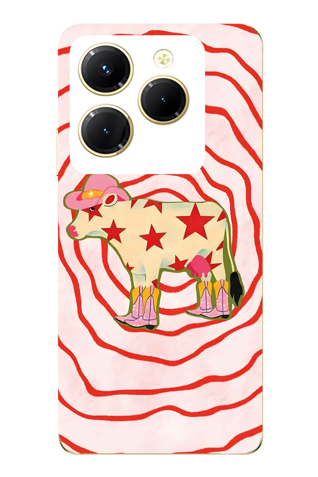 Infinix Hot 40I Compatible Cowboy Cow Pattern Transparent Phone Case