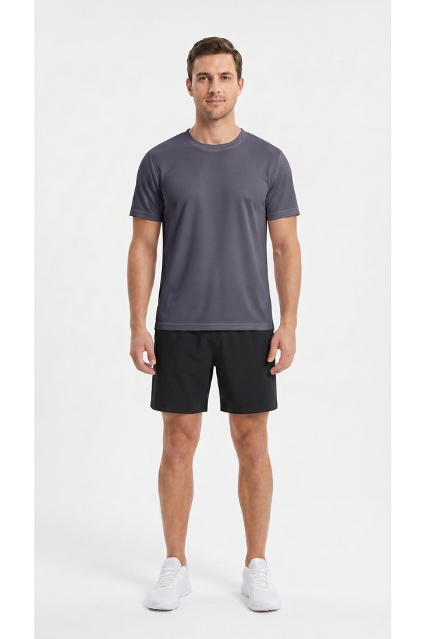 Men's Smoked Color Breathable Sweat-Wicking Sports T-Shirt