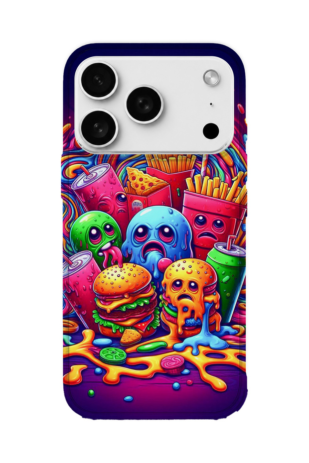 iPhone 17 Pro Compatible Printed Transparent Phone Case | Collection: Snacktoon Delight