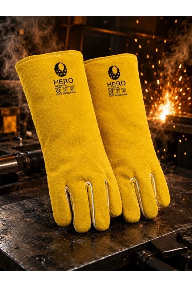 Hero Art Hr-Te55 Welder Gloves – Heat Resistant Leather Work Safety Protective