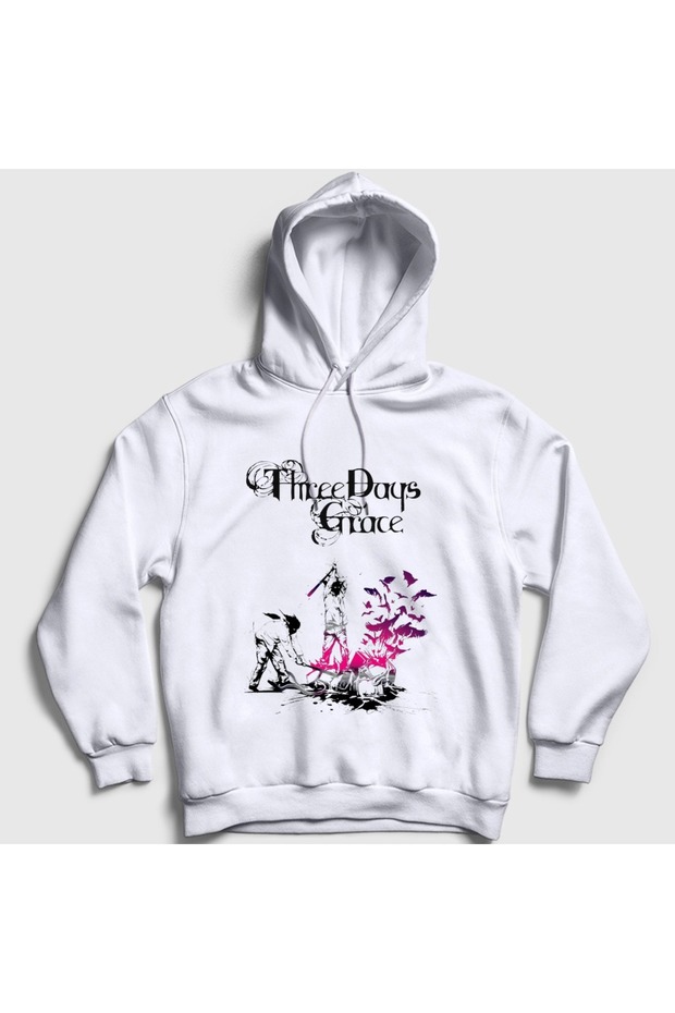 Unisex White Life Starts Now Rock Three Days Grace Hooded Sweatshirt 612757Tt