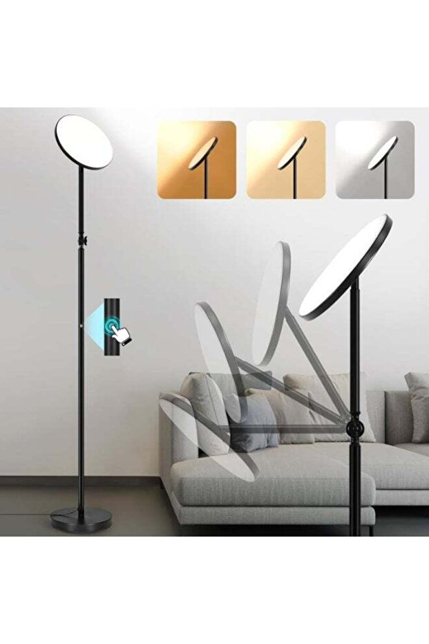 Lsgddm 30W Super Bright LED Floor Lamp, Stepless Dimmable Tall Standing Lamp with Touch Control