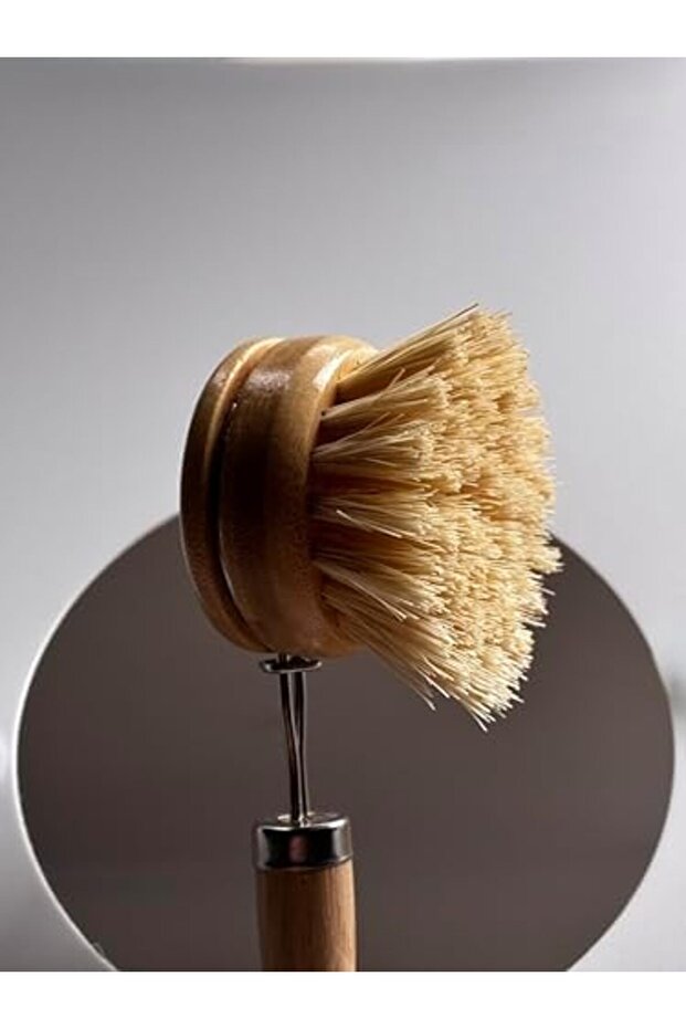 Nry Shop Bamboo Dish Brush with Replaceable Heads, Easily Replaceable Sisal Brush Head