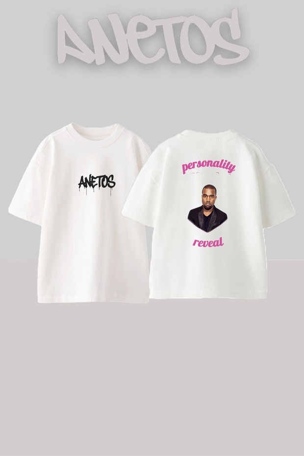 Kanye West_61 Design Printed Unisex Oversize Fit White Tshirt
