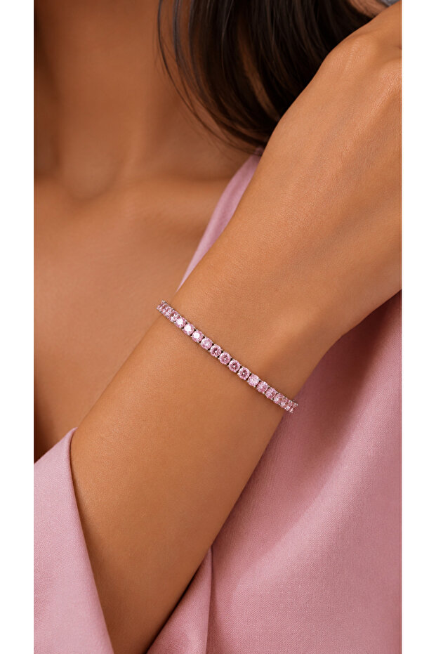Pink Stone Waterway Model Women's Bracelet | Elegant Shiny Stone Stylish Bracelet