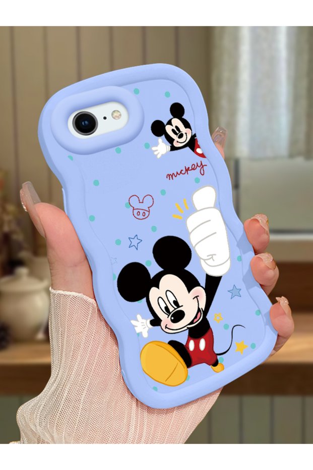 iPhone 6 Plus Compatible Case Camera Protector Blue Silicone Couple Phone Case Cute Pattern