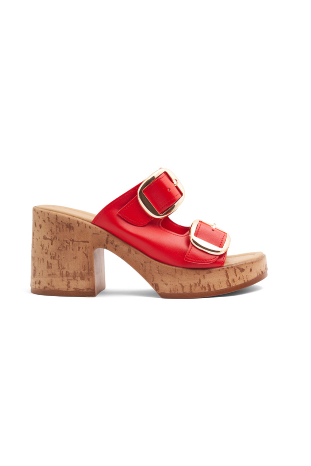Frm 708 Double Buckle Detailed High-Sole Slippers