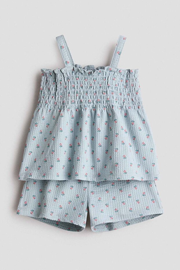 2-piece printed waffled set