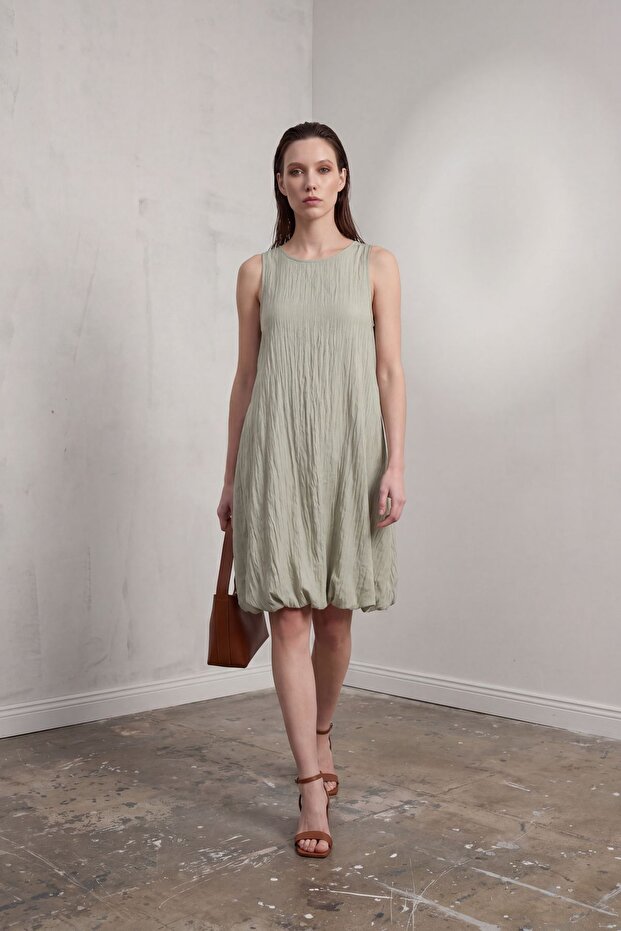 My Fashion Textured Lyocell Loose Mini Dress