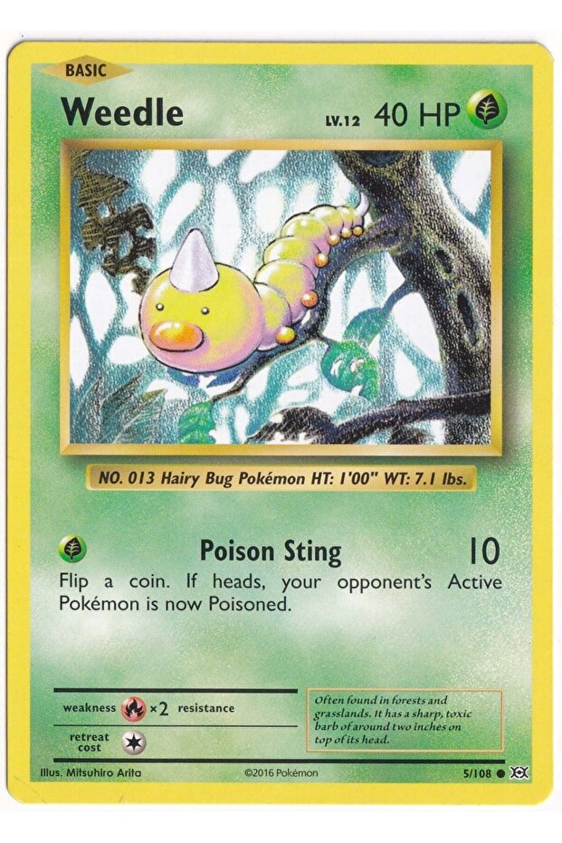 Weedle # 5 - Evolutions - Card (Nm- Near Mint)