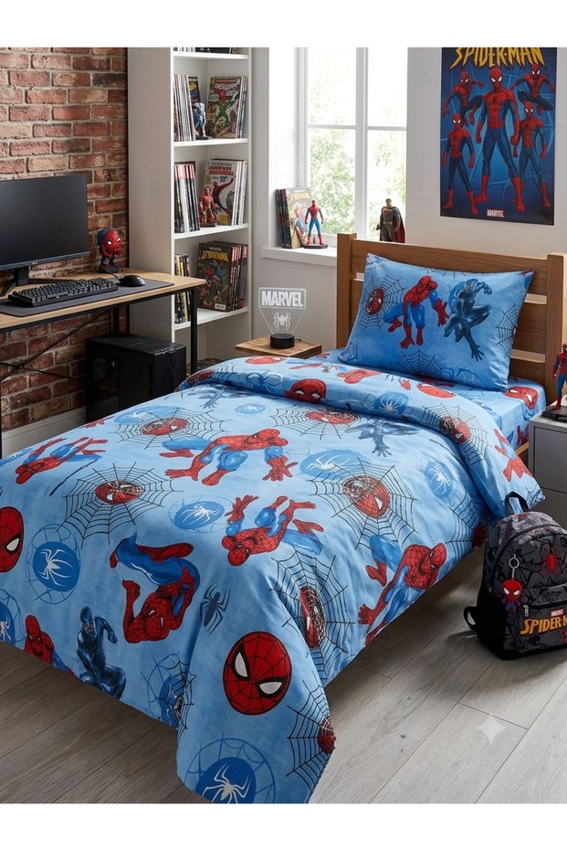 Spider-Man Character Single Duvet Cover Set 3 Pieces Patterned Sheets (Non-Elastic)