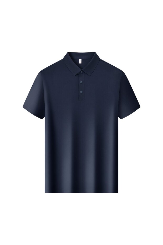 Arw86242 Seri̇ntutan--High Quality Snap Fastener Polyamide Polo Collar Tshirt