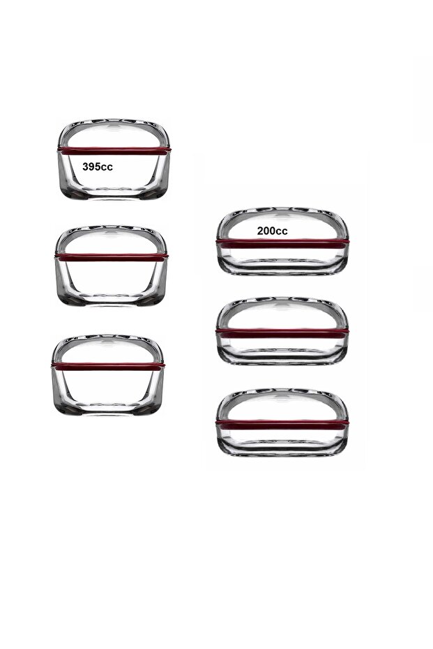 Red Lid Storage Container Set, 3-Piece, with Gaskets, Practical and Stylish Design