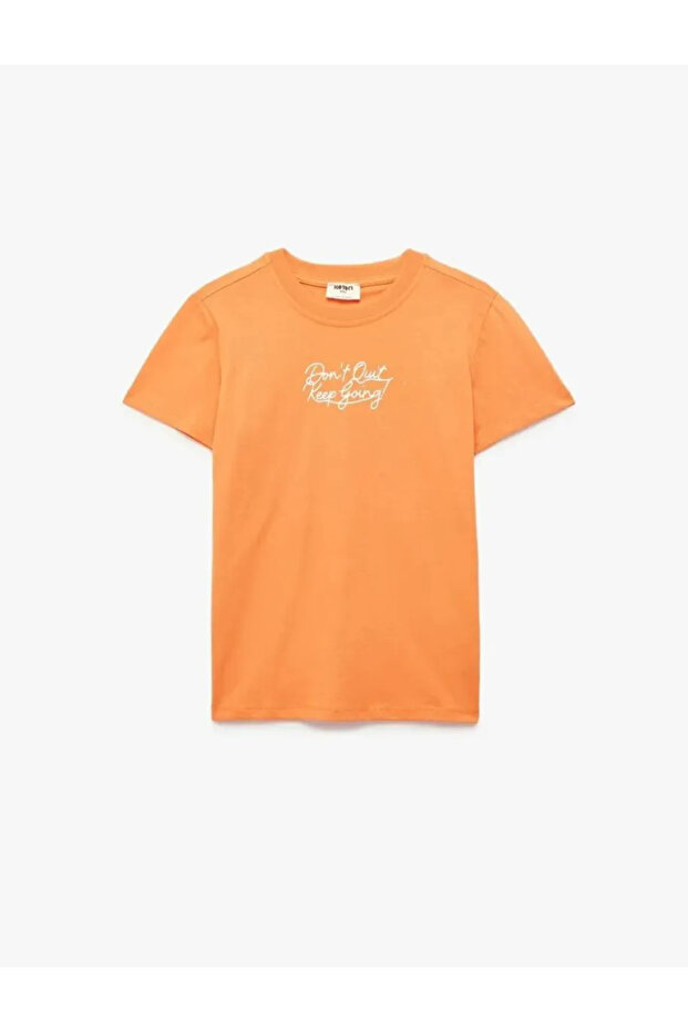 Cotton Short Sleeve Crew Neck T-Shirt with Front and Back Print