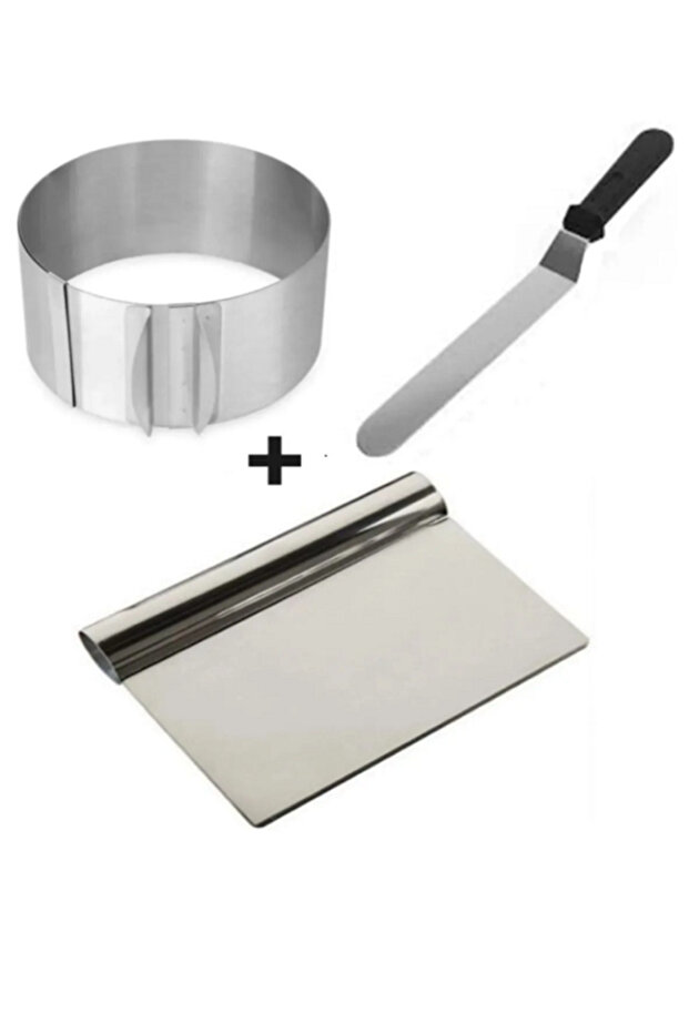 Adjustable 3-Piece Steel Cake Spatula Set