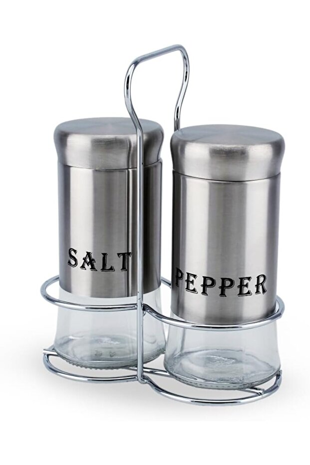 Cuisine Art 2-Piece Salt & Pepper Shaker Set - 150 ml Glass Spice Jars with Stainless Steel Lids