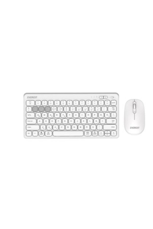 Everest km-bt903 white 3in1 3 bt + 2.4 slim q 4 device connected wireless keyboard + mouse set
