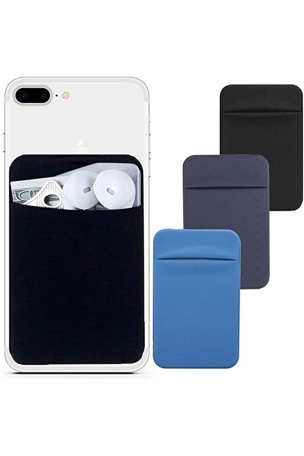 3Pack Cell Phone Card Holder for Back of Phone,Stretchy Lycra Stick on Wallet Pocket ID Case Pouch Sleeve