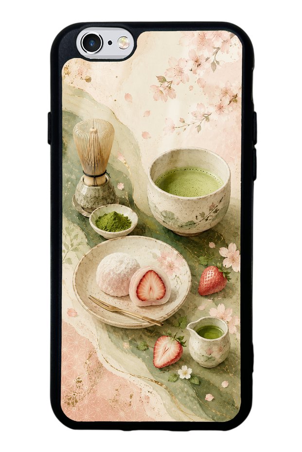 iPhone 6S Glossy Phone Case with Sakura Matcha Mochi Design