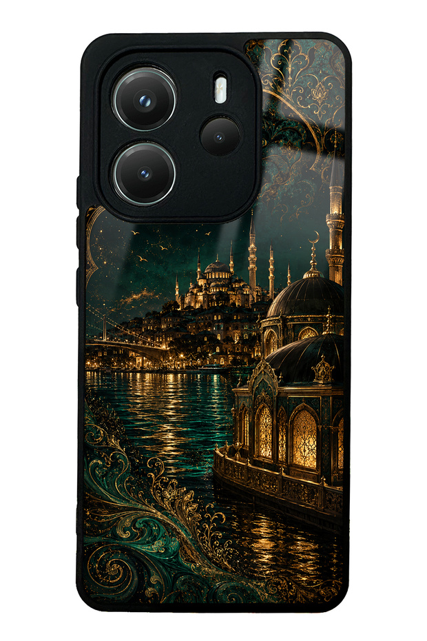 Xiaomi Redmi Note 14 4g Emerald Bosphorus Palace Design Glossy Phone Case