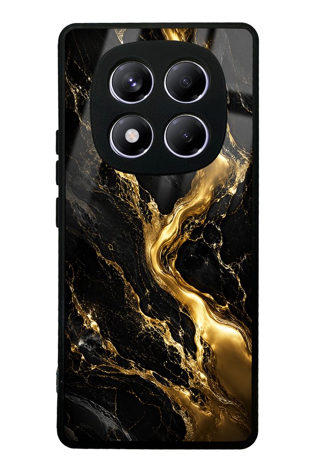 Xiaomi Redmi Note 14 Pro 4g Obsidian Gold Flow Design Glossy Phone Case