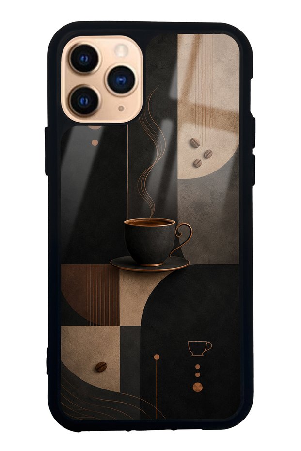iPhone 11 Pro Black Mocha Coffee Design Glossy Phone Case