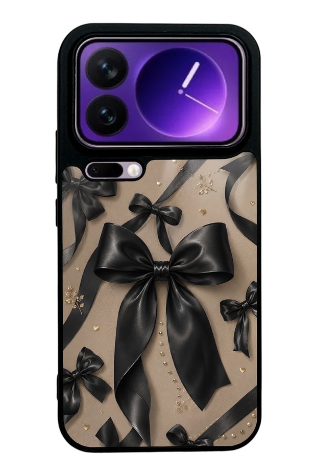 Xiaomi 17 Pro Max Glossy Phone Case with Midnight Bow Design