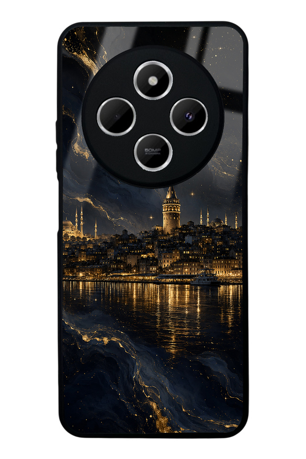 Xiaomi Redmi 14C Golden Galata Night Design Glossy Phone Case