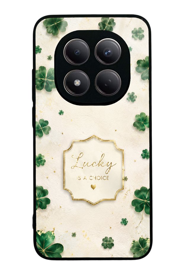 Xiaomi Redmi Note 15 Pro Ivory Lucky Clover Design Glossy Phone Case