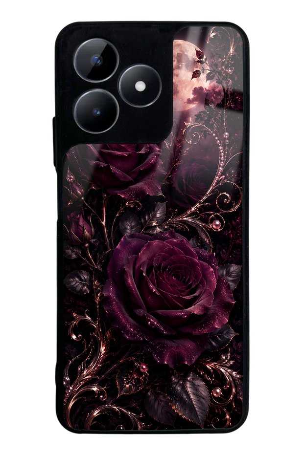 Realme C53 Moonlit Burgundy Rose Design Glossy Phone Case
