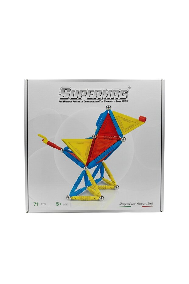Supermag 71 Piece Magnetic Construction and Geometry Stem Educational Set
